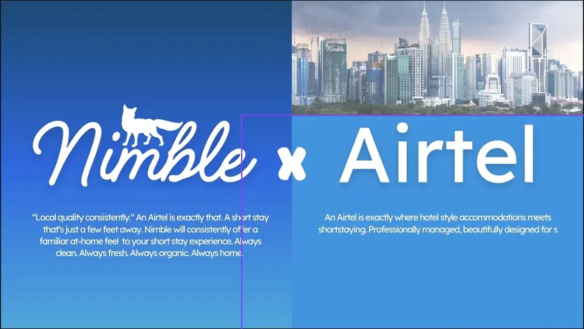 Nimble x Airtel brand architecture page