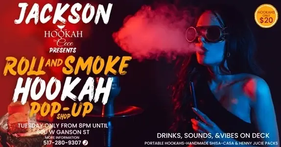 Roll and Smoke pop-up flyer, alternate direction